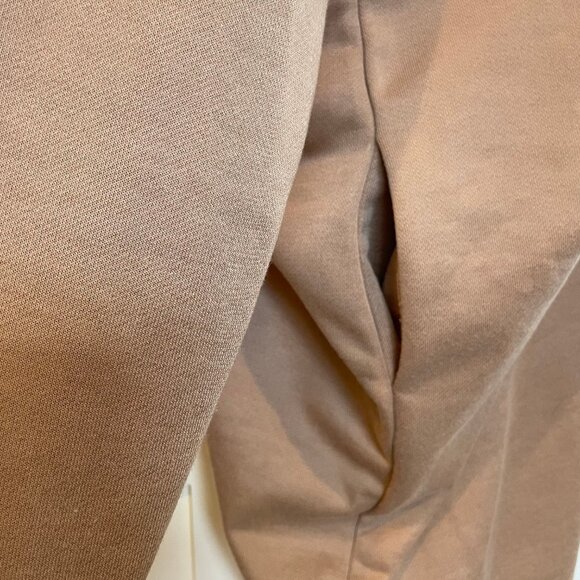 Wishlist 1/4 Zip LS Collared Drop Shoulders Sweatshirt Midi Dress Tan Sz S NWOT - Picture 9 of 12